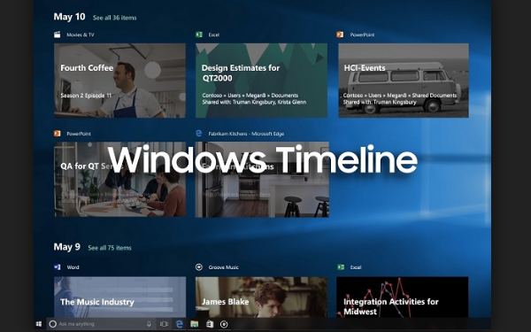 Tính năng Timeline được Microsoft bổ sung vào Windows 10 April nhằm thay thế nút Task View