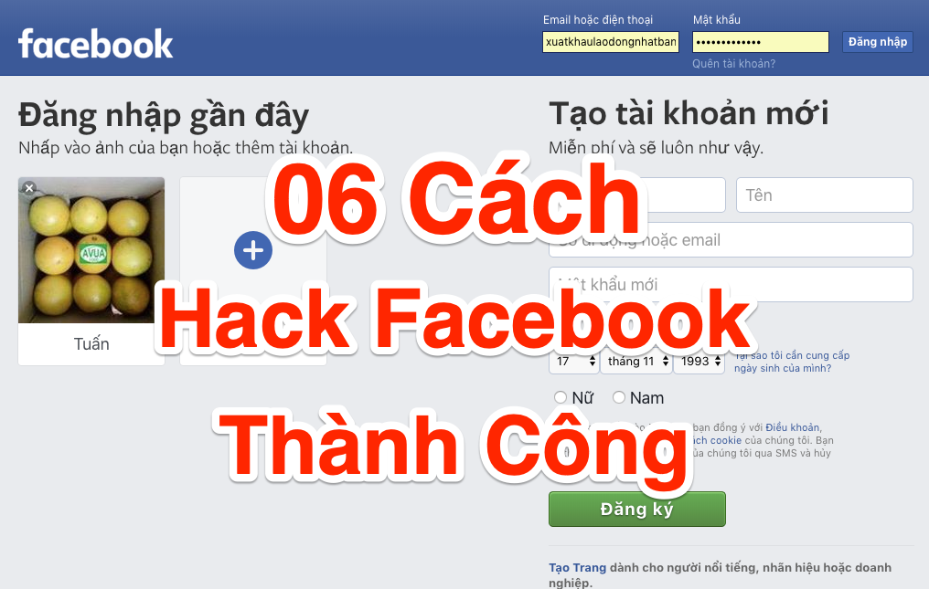 Cách hack Facebook