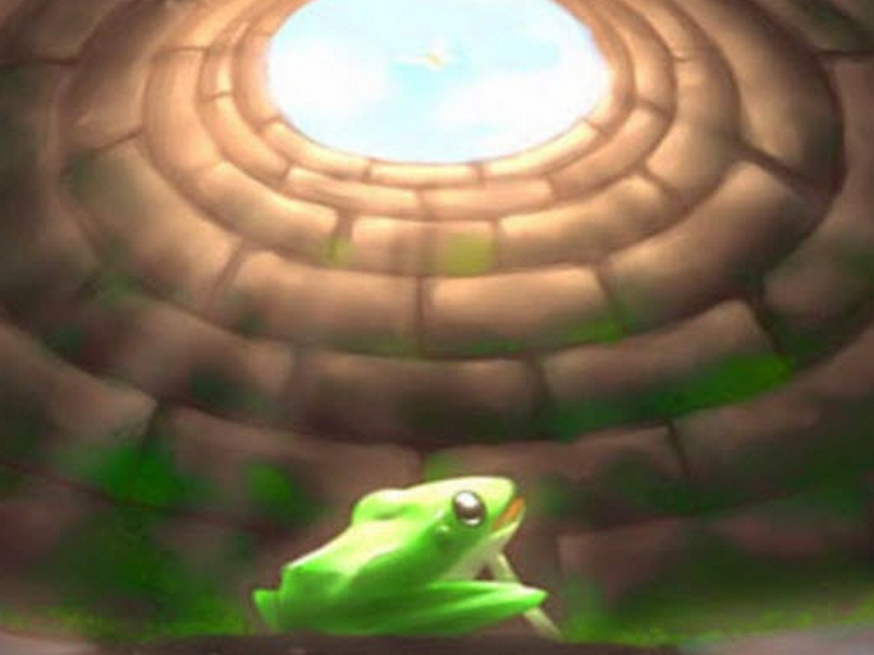 Ngồi dưới giếng, có một con ếch.