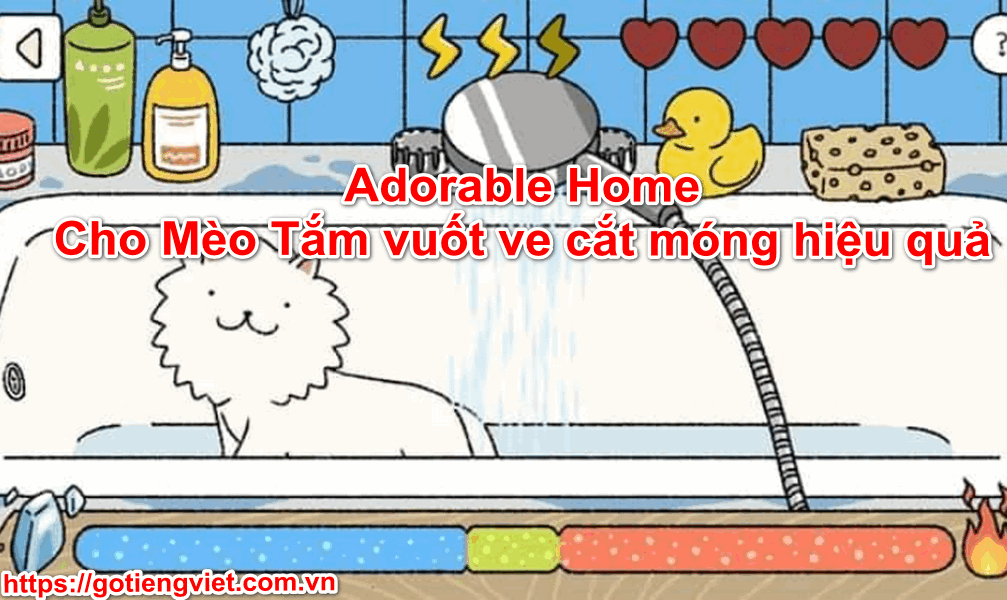 Adorable Home Cho Mèo Tắm vuốt ve cắt móng hiệu quả